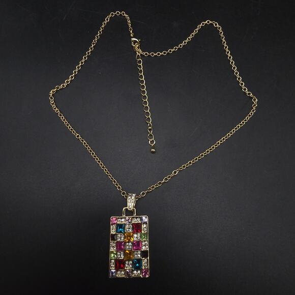 JTV Off Park Collection Necklace Golorful Rhinestone Geometric - Picture 4 of 7